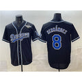 Los Angeles Dodgers #8 Enrique Hernández Black Fashion 2025 World Series Cool Base Stitched Baseball Jersey