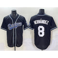 Los Angeles Dodgers #8 Enrique Hernández Black Fashion Stitched Baseball Jersey