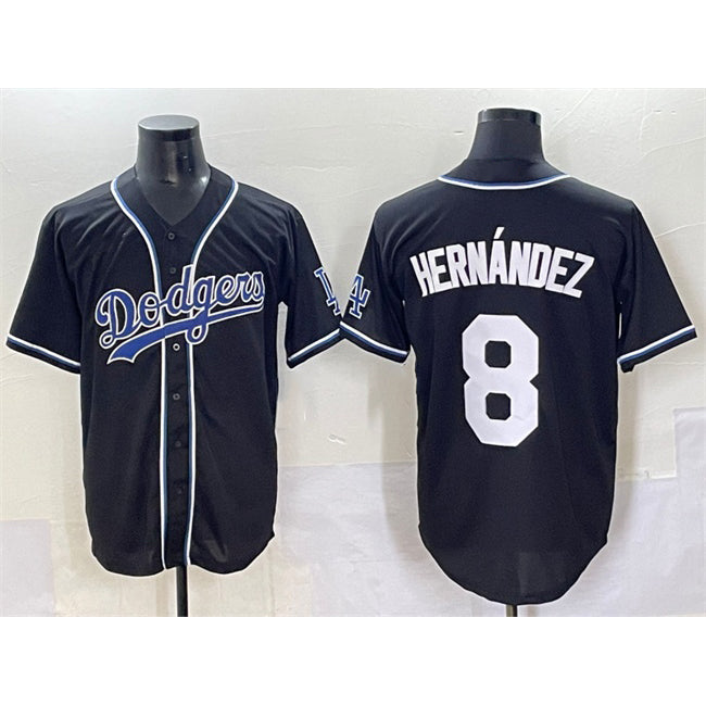 Los Angeles Dodgers #8 Enrique Hernández Black Fashion Stitched Baseball Jersey