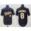 Los Angeles Dodgers #8 Enrique Hernandez Black Gold Limited Stitched Baseball Jersey