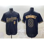 Los Angeles Dodgers #8 Enrique Hernández Black Gold Limited Stitched Baseball Jersey