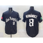 Los Angeles Dodgers #8 Enrique Hernandez Black Mexico 2025 LA Gothic Style With Fernando Patch Vapor Premier Limited Stitched Baseball Jersey