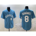 Los Angeles Dodgers #8 Enrique Hernández Light Blue Limited Stitched Baseball Jersey