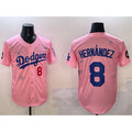 Los Angeles Dodgers #8 Enrique Hernández Pink 2025 Tokyo Series Limited Stitched Baseball Jersey