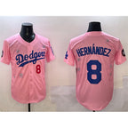 Los Angeles Dodgers #8 Enrique Hernández Pink 2025 Tokyo Series Limited Stitched Baseball Jersey