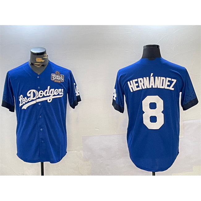 Los Angeles Dodgers #8 Enrique Hernández Royal 2024 World Series City Connect Cool Base Stitched Baseball Jersey