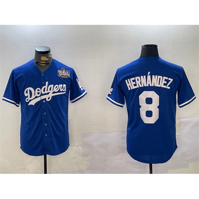 Los Angeles Dodgers #8 Enrique Hernández Royal 2024 World Series Cool Base Stitched Baseball Jersey