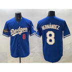 Los Angeles Dodgers #8 Enrique Hernández Royal 2025 World Series Champions Patch Limited Stitched Baseball Jersey