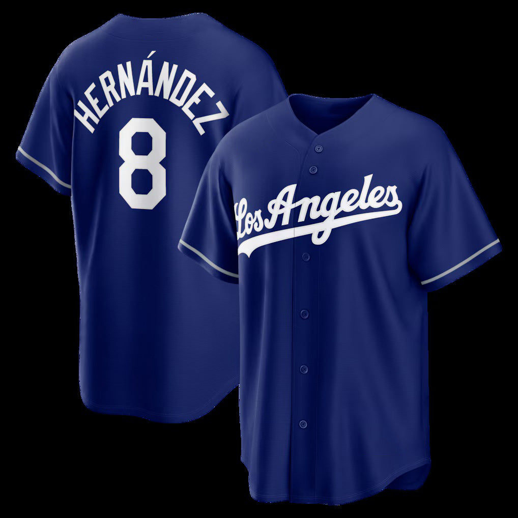 Los Angeles Dodgers #8 Enrique Hern¨¢ndez Royal Alternate Replica Baseball Jersey