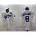 Los Angeles Dodgers #8 Enrique Hernández White 2024 World Series Cool Base Stitched Baseball Jersey