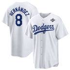 Los Angeles Dodgers #8 Enrique Hernández White 2025 World Series Home Cool Base Stitched Baseball Jersey