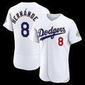 Los Angeles Dodgers #8 Enrique Hern¨¢ndez White 2026 Gold Collection Authentic Baseball Jersey