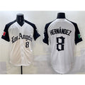 Los Angeles Dodgers #8 Enrique Hernández White Black Mexico 2025 LA Gothic Style With Fernando Patch Vapor Premier Limited Stitched Baseball Jersey