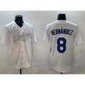 Los Angeles Dodgers #8 Enrique Hernández White Fashion Cool Base Stitched Baseball Jersey