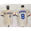 Los Angeles Dodgers #8 Kike Hernandez Number Cream 2024 City Connect Limited Stitched Baseball Jersey