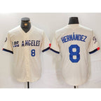 Los Angeles Dodgers #8 Kike Hernandez Number Cream 2024 City Connect Limited Stitched Baseball Jersey