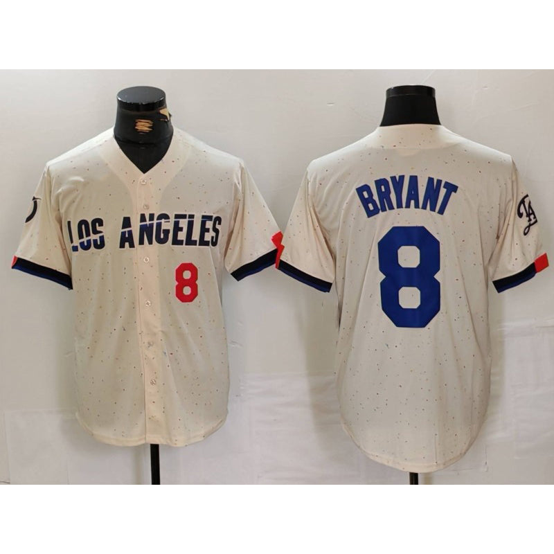 Los Angeles Dodgers #8 Kobe Bryant Number Cream 2024 City Connect Limited Stitched Baseball Jersey
