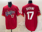 Los Angeles Dodgers x One Piece #17 Shohei Ohtani Red Vapor Premier Limited Stitched Baseball Jersey