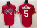 Los Angeles Dodgers x One Piece #5 Freddie Freeman Red Vapor Premier Limited Stitched Baseball Jersey