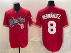 Los Angeles Dodgers x One Piece #8 Enrique Hern¡§¡éndez Red Vapor Premier Limited Stitched Baseball Jersey
