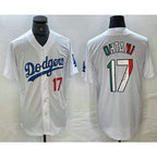 Los Angeles Dodgers #17 Shohei Ohtani Number Mexico White Cool Base Stitched Baseball Jersey