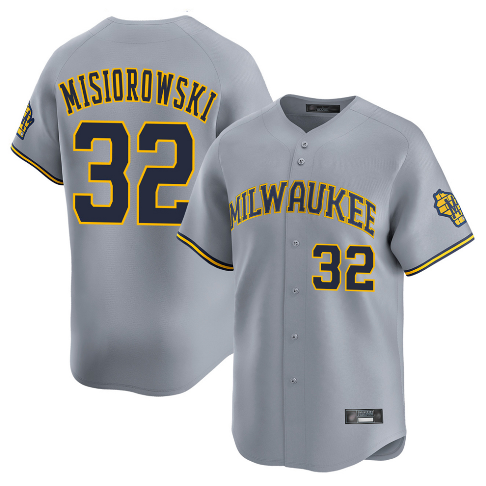 Milwaukee Brewers #32 Jacob Misiorowski Gray Limited Stitched Baseball Jerseys