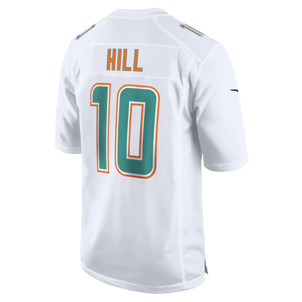 M.Dolphins #10 Tyreek Hill White Fashion Game Football Jersey