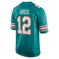 M.Dolphins #12 Bob Griese Aqua Retired Player Football Jersey