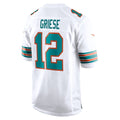 M.Dolphins #12 Bob Griese White Retired Player Football Jersey