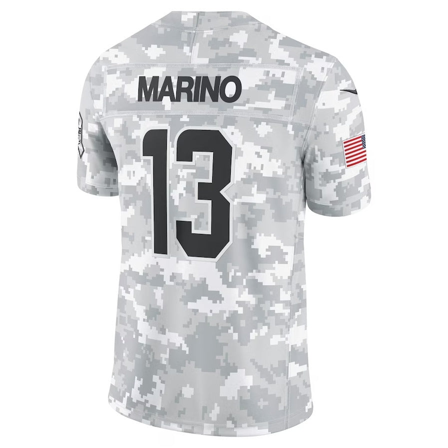 M.Dolphins #13 Dan Marino Arctic Camo 2024 Salute to Service Retired Player Limited Football Jersey