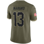 M.Dolphins #13 Dan Marino Olive Salute To Service Retired Player Limited Football Jersey