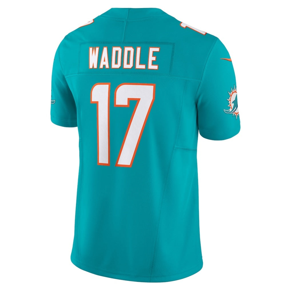 M.Dolphins #17 Jaylen Waddle Aqua Vapor F.U.S.E. Limited Football Jersey