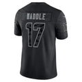M.Dolphins #17 Jaylen Waddle Black RFLCTV Limited Football Jersey