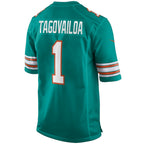M.Dolphins #1 Tua Tagovailoa Aqua Alternate Game Football Jersey