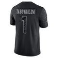 M.Dolphins #1 Tua Tagovailoa Black RFLCTV Limited Football Jersey