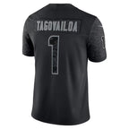M.Dolphins #1 Tua Tagovailoa Black RFLCTV Limited Football Jersey