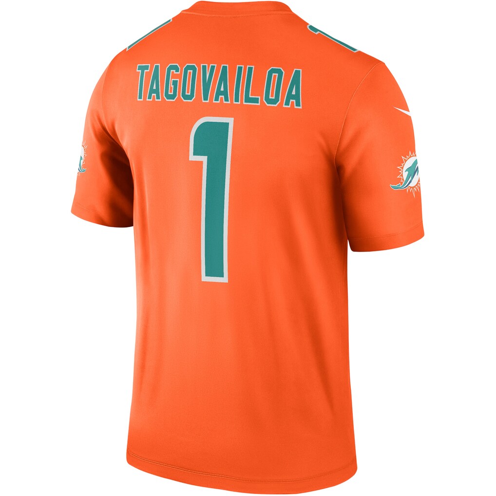 M.Dolphins #1 Tua Tagovailoa Inverted Legend Player Performance Top - Orange
