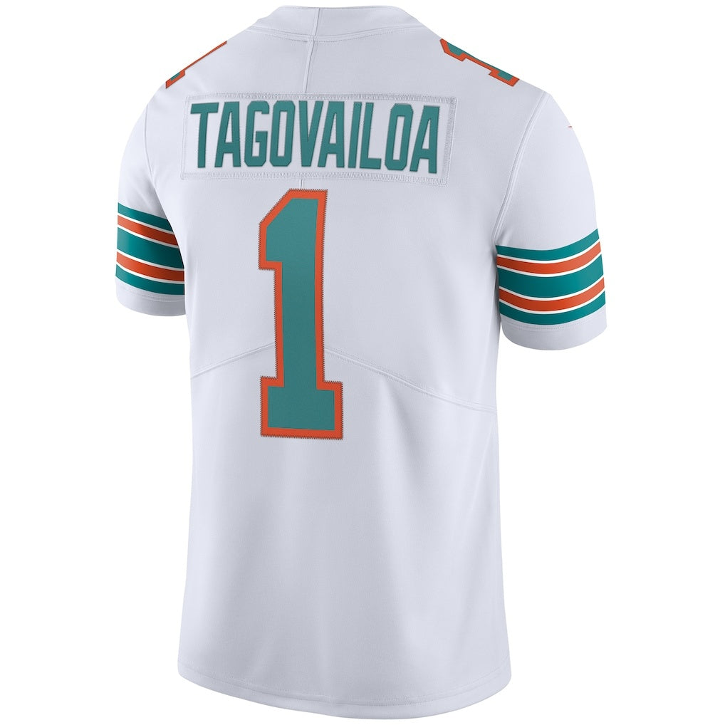 M.Dolphins #1 Tua Tagovailoa White 2nd Alternate Vapor Limited Football Jersey