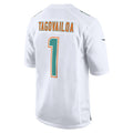 M.Dolphins #1 Tua Tagovailoa White Fashion Game Football Jersey