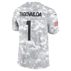 M.Dolphins #1 Tua Tagovailoa Arctic Camo 2024 Salute to Service Limited Football Jersey