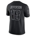Justin Jefferson Vikings #18 Black RFLCTV Limited Stitched Football Jersey