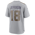 Justin Jefferson Vikings #18 Gray Atmosphere Game Stitched Football Jersey