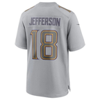 Justin Jefferson Vikings #18 Gray Atmosphere Game Stitched Football Jersey