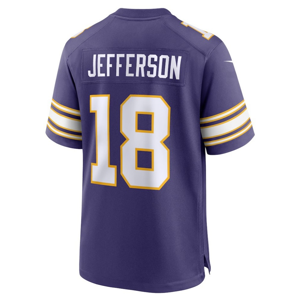 Justin Jefferson Vikings #18 Purple Classic Player Game Stitched Football Jersey