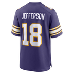 Justin Jefferson Vikings #18 Purple Classic Player Game Stitched Football Jersey