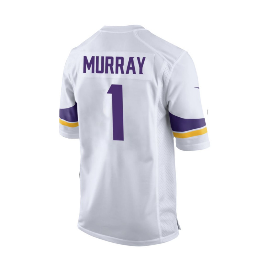 Kyler Murray Vikings #1 White Home Stitched Football Game Jersey