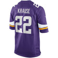 MN.Vikings #22 Paul Krause Purple Game Retired Player Jersey