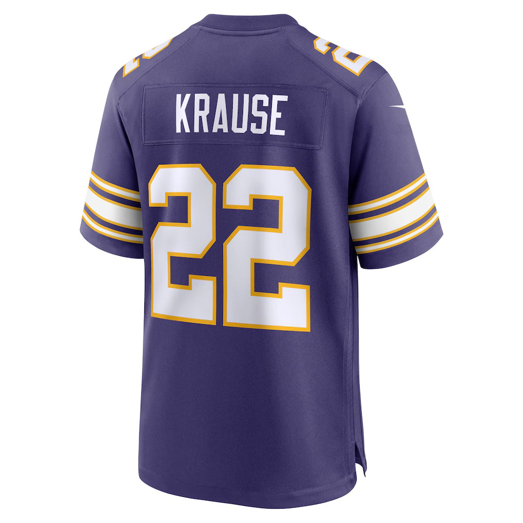 MN.Vikings #22 Paul Krause Purple Retired Player Alternate Game Jersey