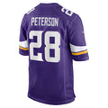MN.Vikings #28 Adrian Peterson Purple Team Retired Game Football Jersey