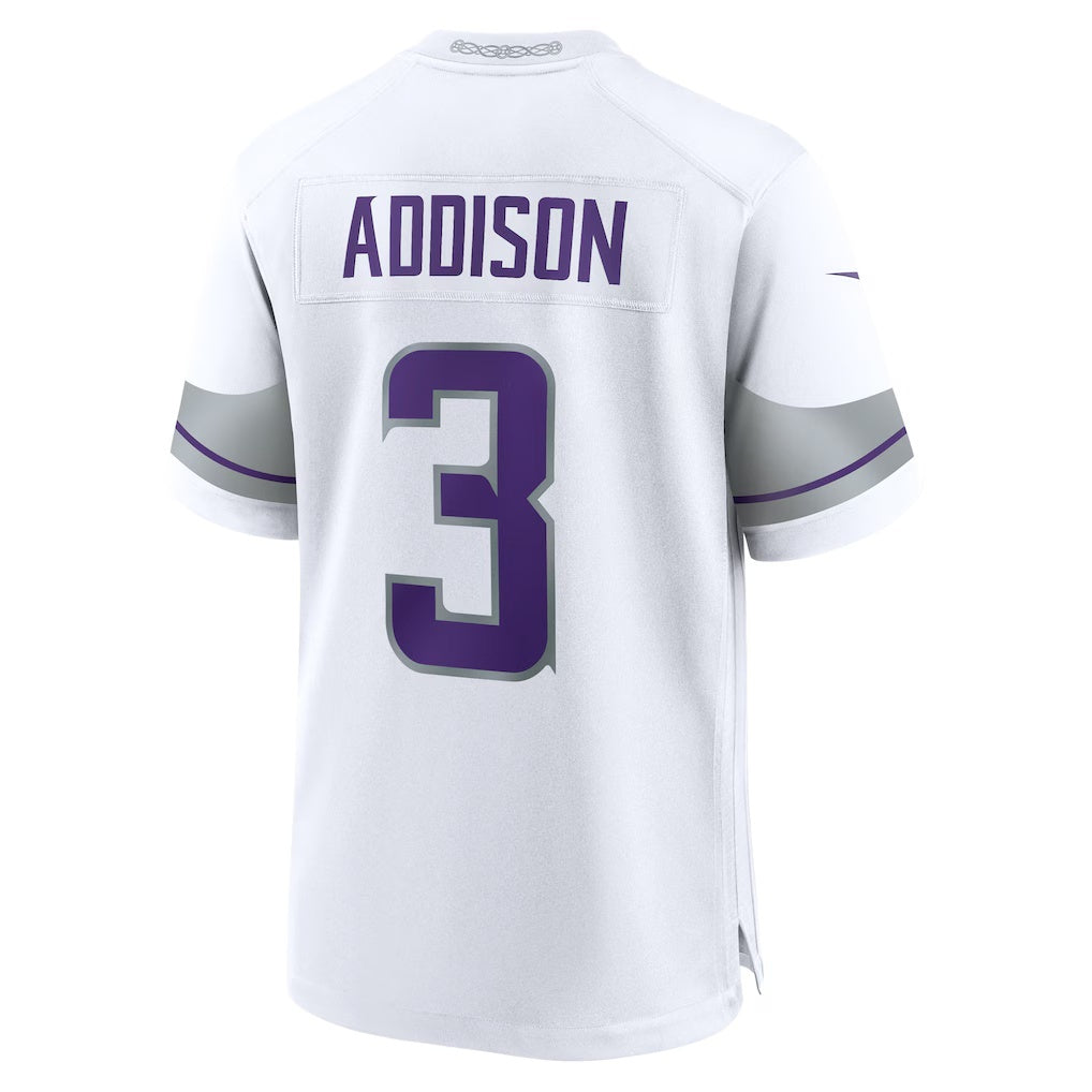 MN.Vikings #3 Jordan Addison White Alternate Game Player Jersey